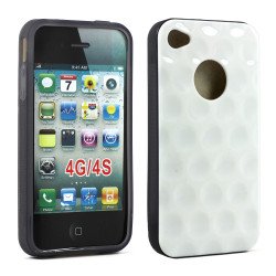 iPhone 4 4S Circle Gummy Case (White Smoke)